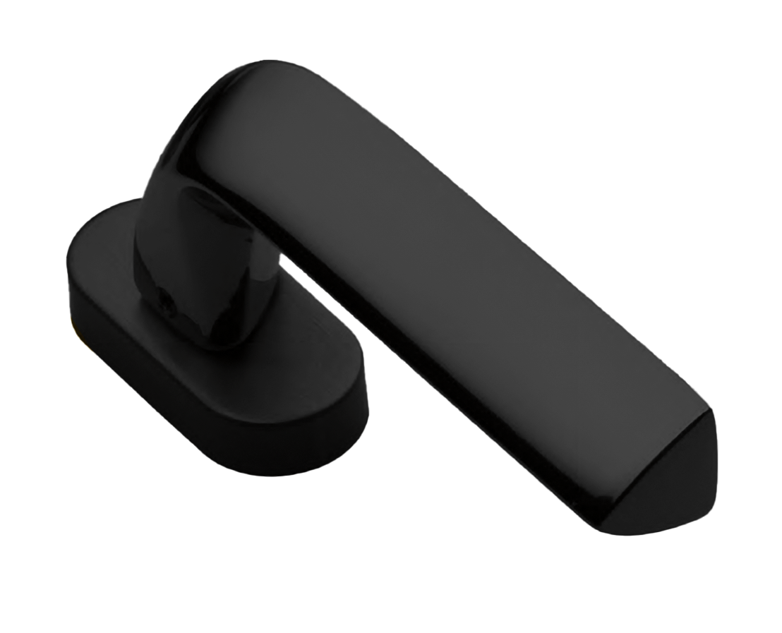 Ручка оконная MATRIX W1 NERO на прямоугольной розетке, цвет черный, латунь фото купить Шымкент (Чимкент)