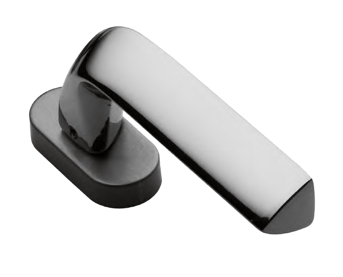 Ручка оконная MATRIX W1 CSA на прямоугольной розетке, цвет матовый хром, латунь фото купить Шымкент (Чимкент)