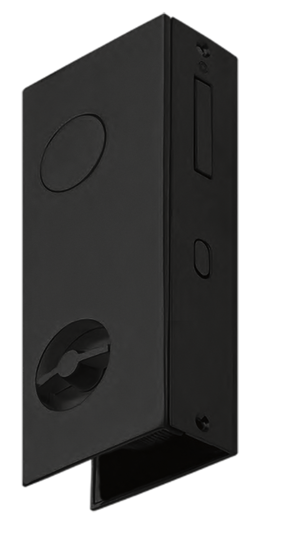 Ручки для раздвижных дверей SIMPLE-S NERO с замком и заверткой, цвет черный, ЦАМ фото купить Шымкент (Чимкент)