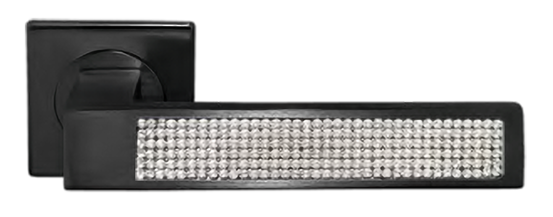 Ручка дверная DOLCE VITA S1 NERO раздельная на квадратной розетке, цвет черный, латунь фото купить Шымкент (Чимкент)