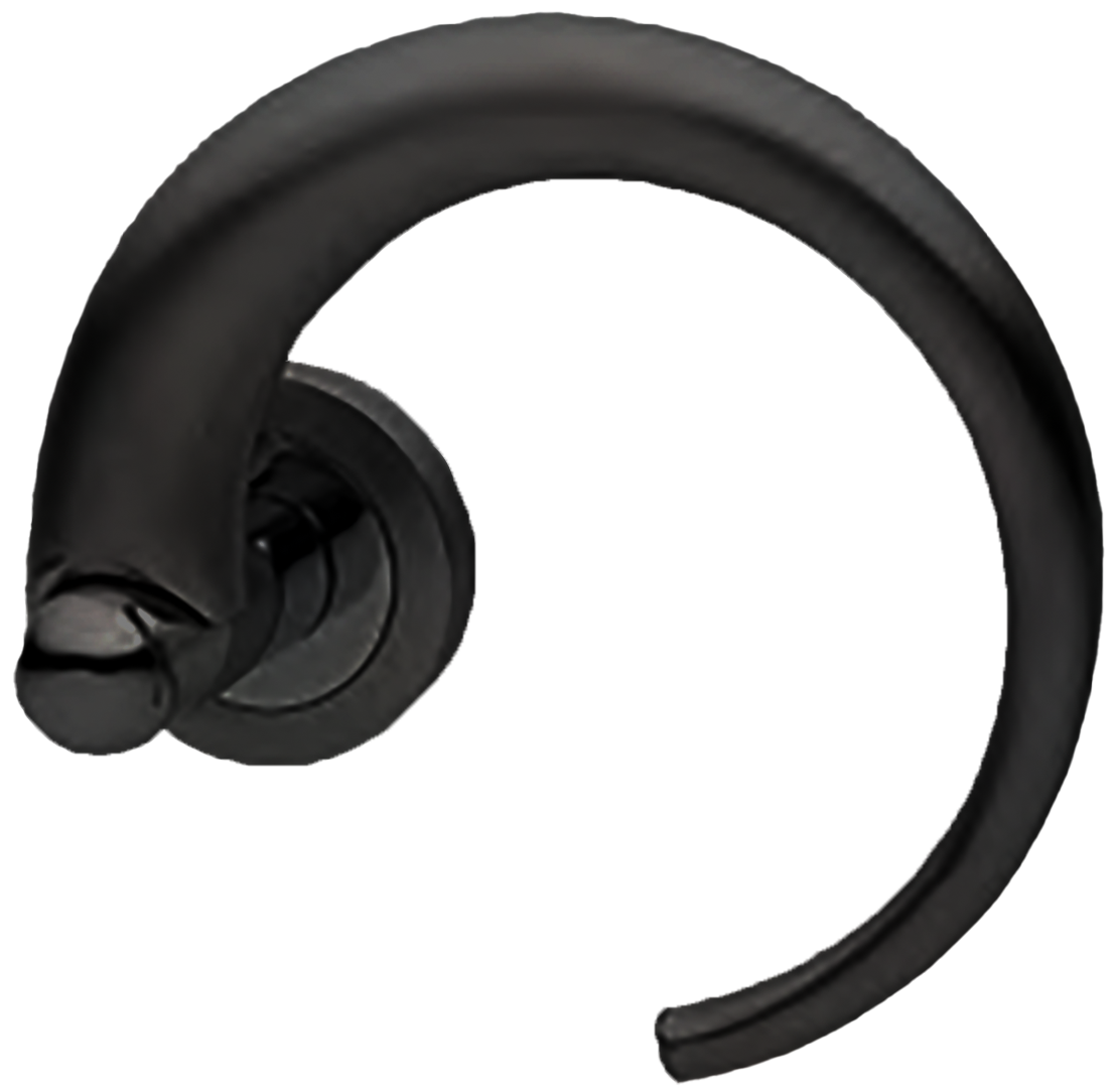 Ручка дверная LANGOUST R2 NERO раздельная на круглой розетке, цвет черный, латунь фото купить Шымкент (Чимкент)