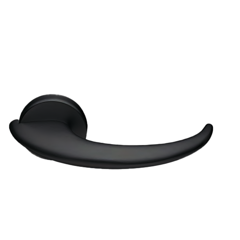 Ручка дверная ABUNDANCE PF NERO раздельная на круглой розетке, цвет черный, латунь фото купить Шымкент (Чимкент)