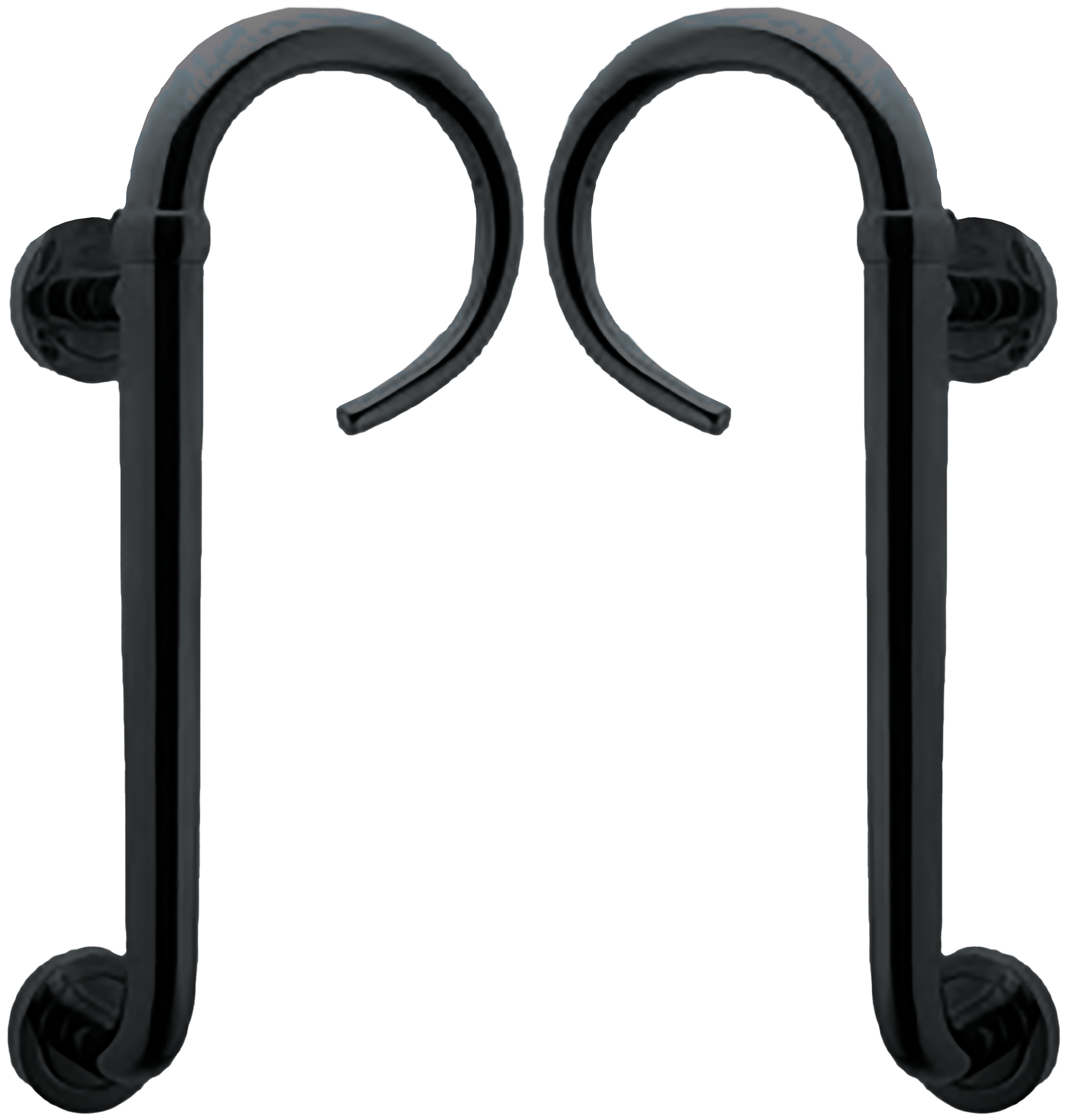 Комплект ручек-скоб LANGOUST PH NERO на круглой розетке, цвет черный, латунь фото купить Шымкент (Чимкент)