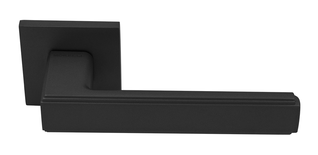 Ручка дверная MH-64-S6 BL STEPS на квадратной розетке, цвет черный, ЦАМ фото купить Шымкент (Чимкент)