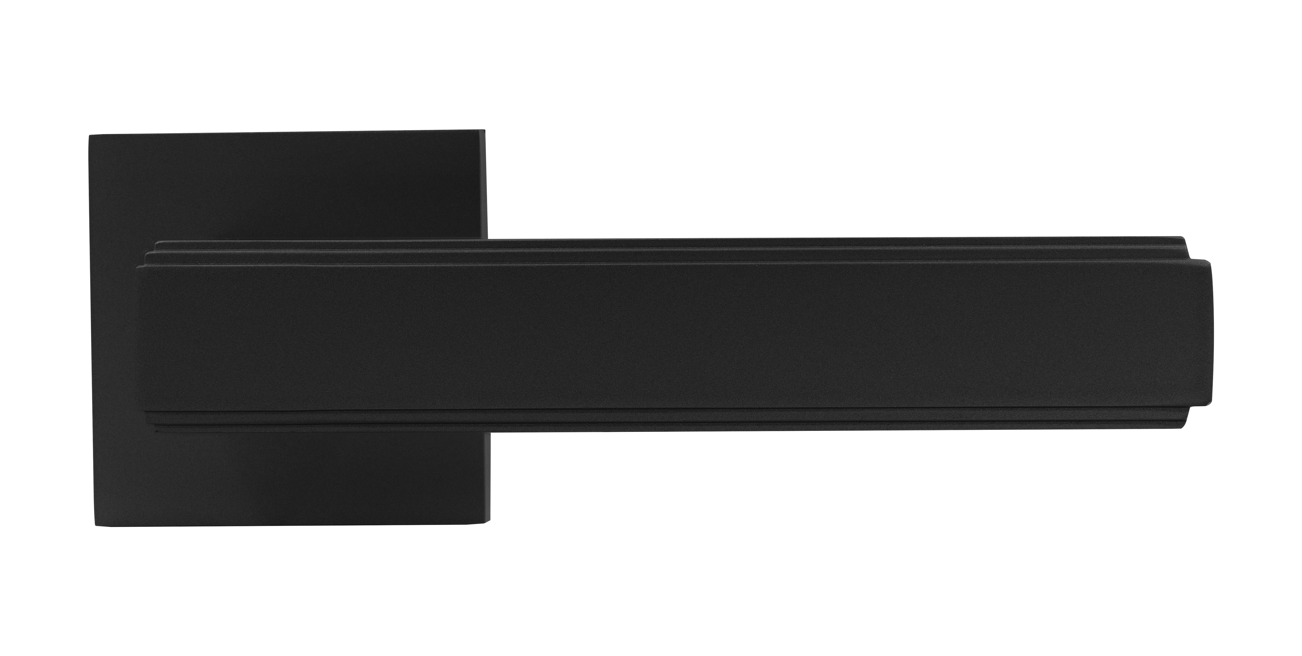 Ручка дверная MH-64-S6 BL STEPS на квадратной розетке, цвет черный, ЦАМ фото купить в Шымкенте