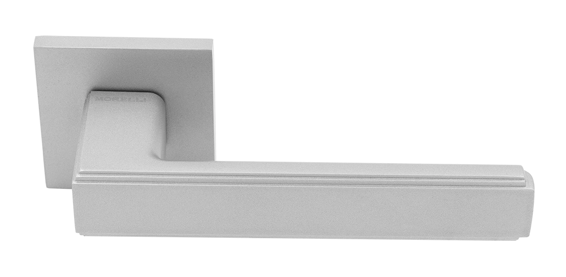 Ручка дверная MH-64-S6 ASC STEPS на квадратной розетке, цвет анодированный матовый хром, ЦАМ фото купить Шымкент (Чимкент)