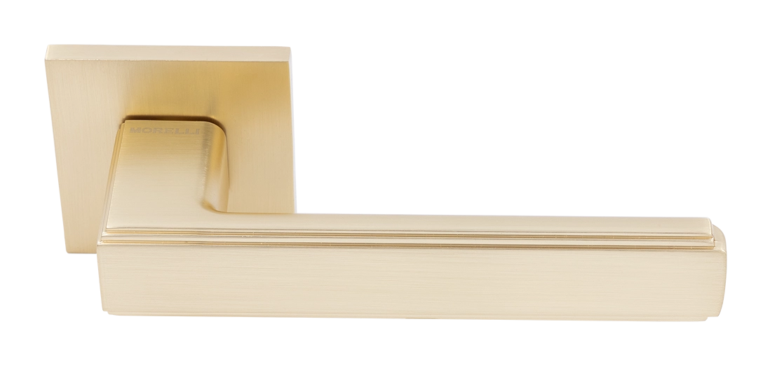 Ручка дверная MH-64-S6 MSG STEPS на квадратной розетке, цвет матовое сатинированное золото, ЦАМ фото купить Шымкент (Чимкент)