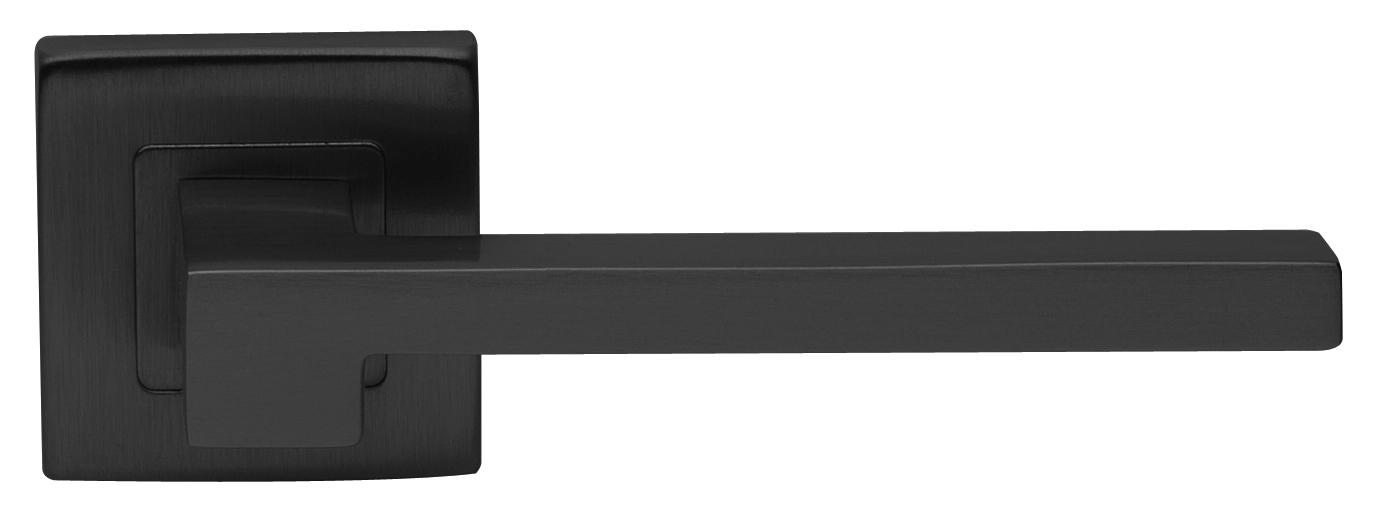 Ручка дверная STONE S3 NERO раздельная на квадратной розетке, цвет черный, латунь фото купить в Шымкенте