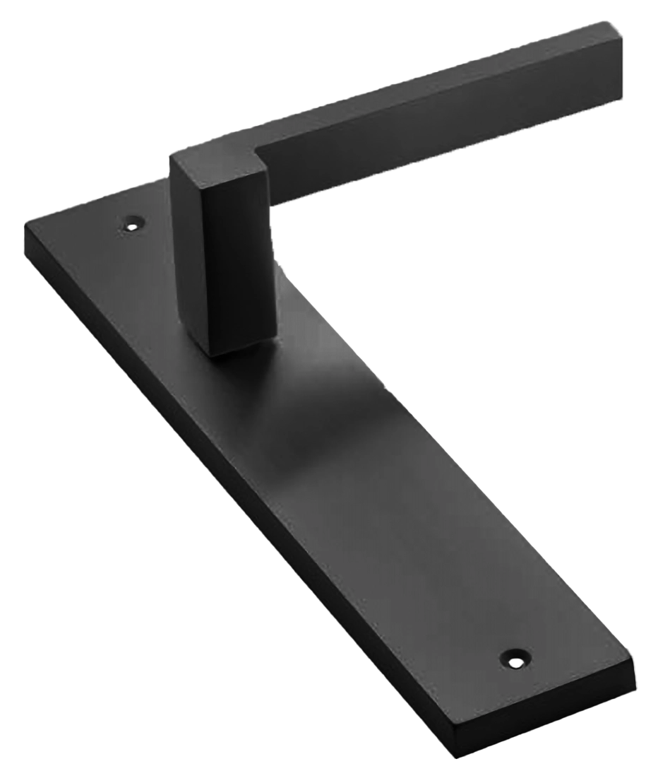 Ручка дверная на планке STONE PL NERO, цвет черный, латунь фото купить в Шымкенте