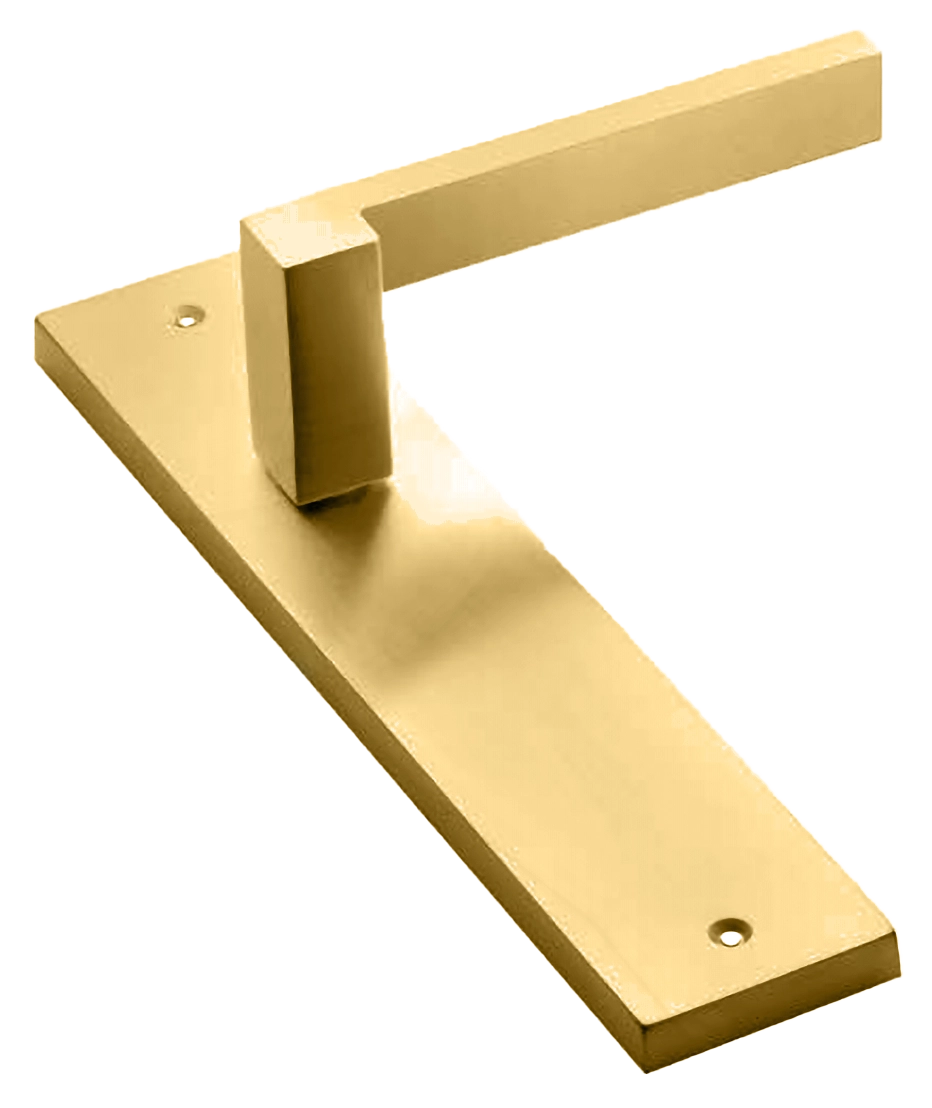 Ручка дверная на планке STONE PL OSA, цвет матовое золото, латунь фото купить в Шымкенте