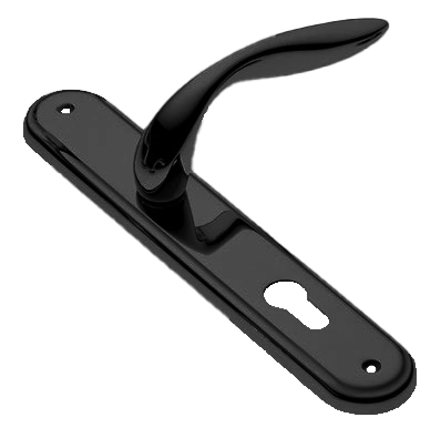 Ручка дверная на планке LEON PL NERO, цвет черный, латунь фото купить в Шымкенте