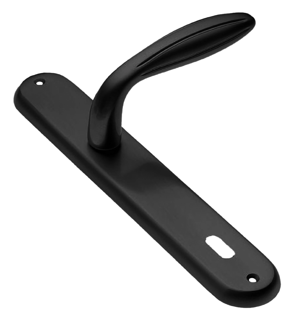 Ручка дверная на планке BUD PL NERO, цвет черный, латунь фото купить в Шымкенте