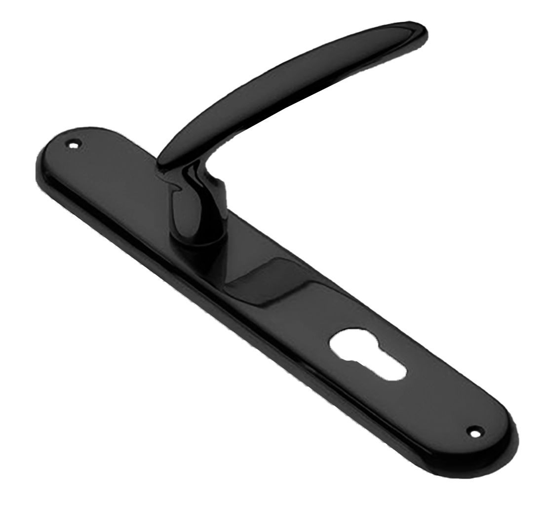 Ручка дверная на планке FLAMINGO PL NERO, цвет черный, латунь фото купить в Шымкенте