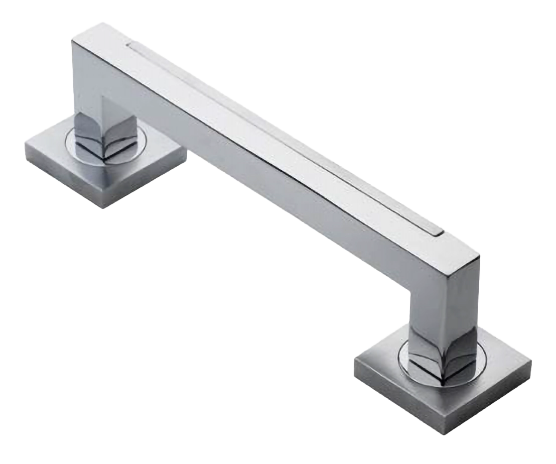 Ручка-скоба дверная ISLAND PH CRO на квадратной розетке на квадратной розетке, цвет хром, латунь фото купить в Шымкенте