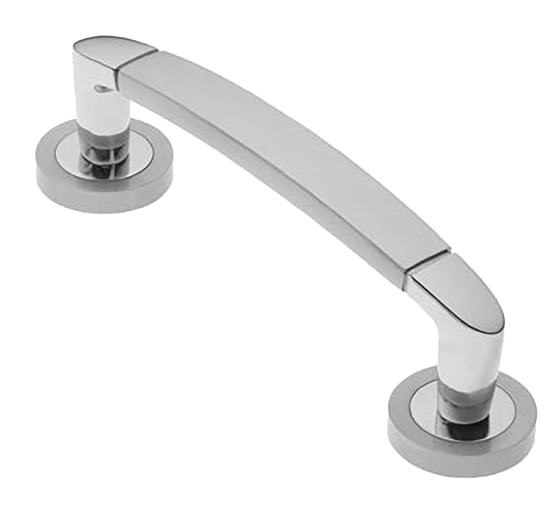 Ручка-скоба дверная SAIL PH CSA/CRO на круглой розетке, цвет матовый хром/хром, латунь фото купить в Шымкенте
