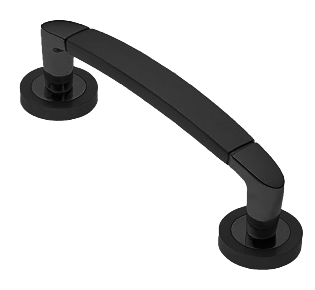 Ручка-скоба дверная SAIL PH NERO на круглой розетке, цвет черный, латунь фото купить в Шымкенте