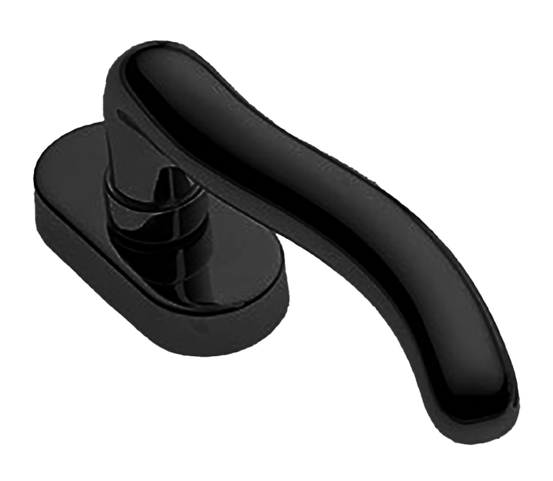 Ручка оконная SNAKE W1 NERO на прямоугольной розетке, цвет черный, латунь фото купить в Шымкенте