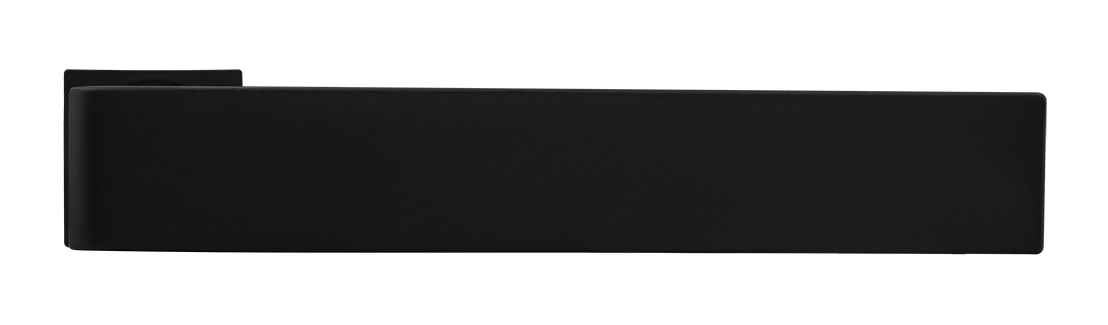 Ручка дверная HORIZONT-SM NERO-ST с невидимой квадратной розеткой, цвет черный soft-touch, ЦАМ фото купить в Шымкенте