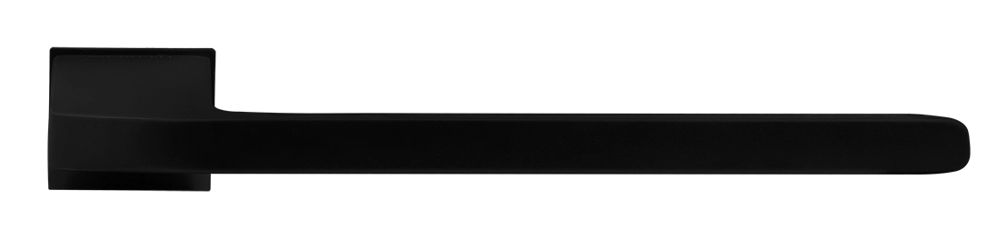 Ручка дверная SPUTNIK-SM NERO-ST с невидимой квадратной розеткой, цвет черный soft-touch, ЦАМ фото купить в Шымкенте