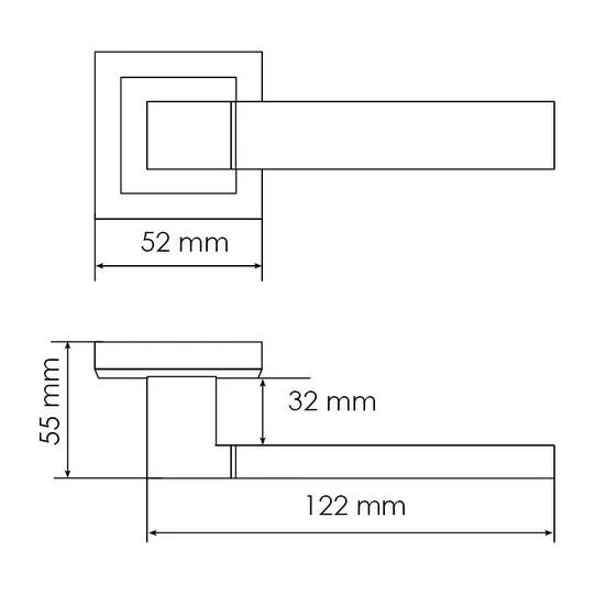 Комплект дверных ручек MH-28 BL-S + сантехническая завертка MH-WC-S BL + защёлка бесшумная 1895P BL + петли врезные универсальные MSN 100X70X2.5-4BB BL (2шт), цвет черный фото купить в Шымкенте