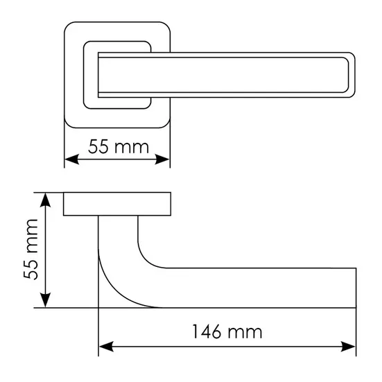 Комплект дверных ручек MH-46 SC/W-S55 + завертка сантехническая MH-WC-S55 SC/CP, цвет хром фото купить в Шымкенте