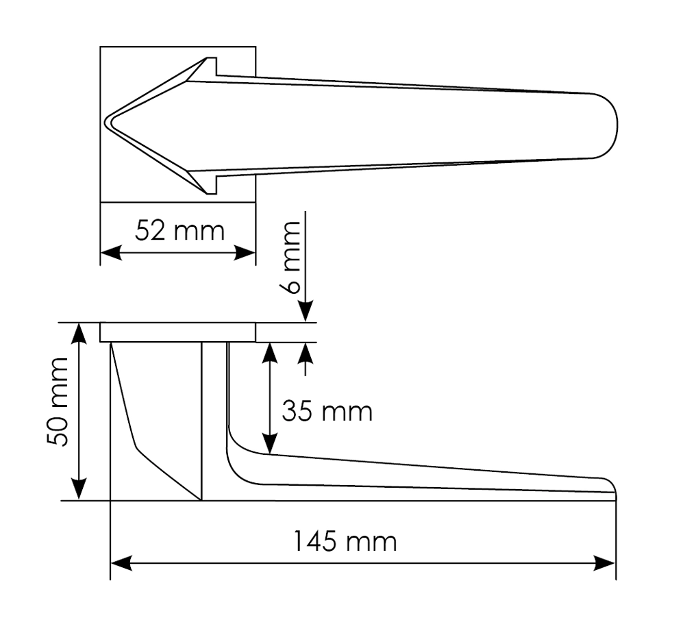 Комплект дверных ручек MH-55-S6 BL + защёлка бесшумная M1895 BL + петли врезные универсальные MSN 100X70X2.5-4BB BL (2шт), цвет черный фото купить в Шымкенте