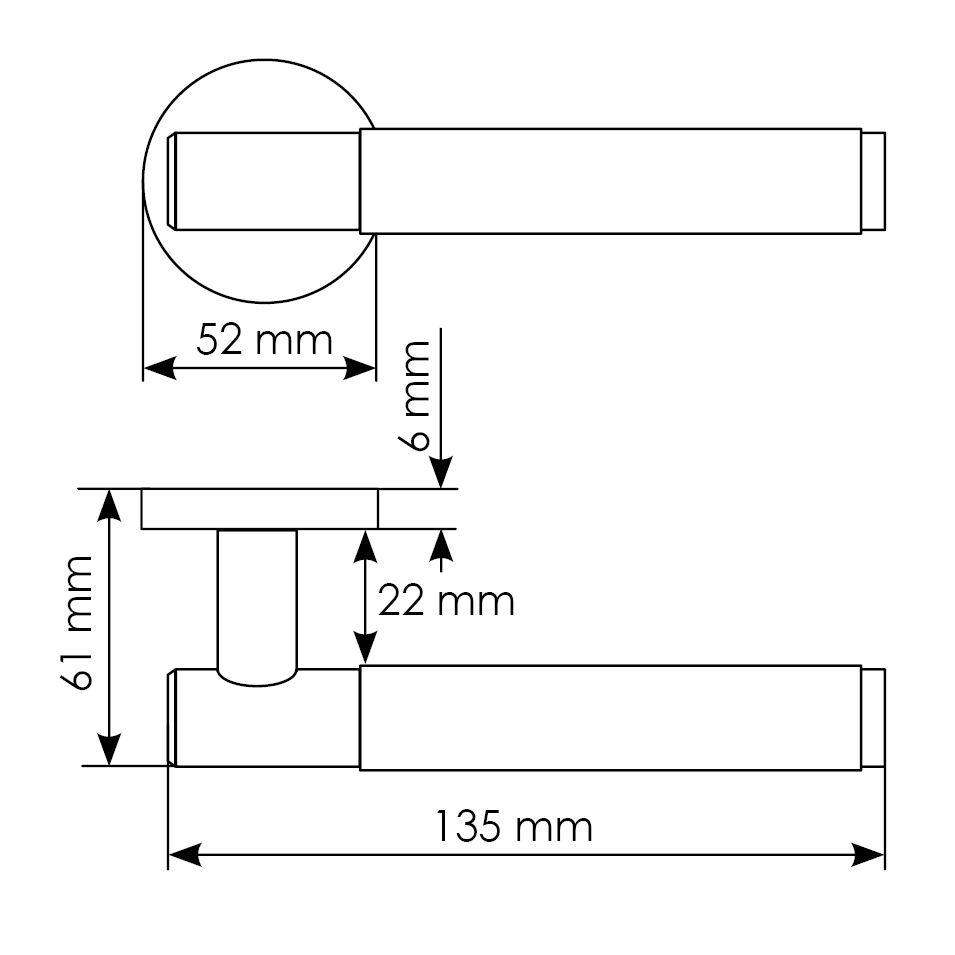 Комплект дверных ручек MH-57-R6T BL + завертка сантехническая MH-WC-R6T BL + защёлка бесшумная M1895 BL + петли врезные универсальные MSN 100X70X2.5-4BB BL (2шт), цвет черный фото купить в Шымкенте