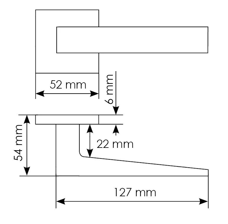 Комплект дверных ручек MH-54-S6 SSC + завертка сантехническая MH-WC-S6 SSC+ защёлка бесшумная M1895 SSC + петли врезные универсальные MSN 100X70X2.5-4BB SSC (2шт), цвет цвет суперматовый хром фото купить в Шымкенте