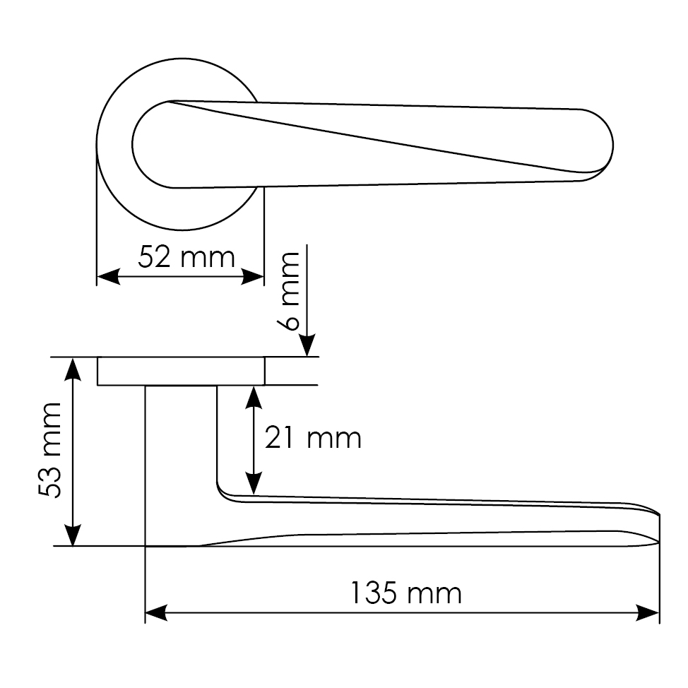 Комплект дверных ручек MH-58-R6 SC + сантехническая завертка MH-WC-R6 SC + защёлка бесшумная M1895 SC + петли врезные универсальные MSN 100X70X2.5-4BB SC (2шт), цвет матовый хром фото купить в Шымкенте