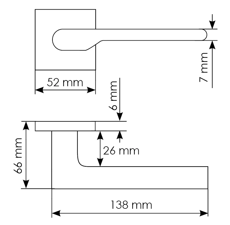 Комплект дверных ручек MH-53-S6 W + сантехническая завертка MH-WC-S6 W, цвет белый фото купить в Шымкенте