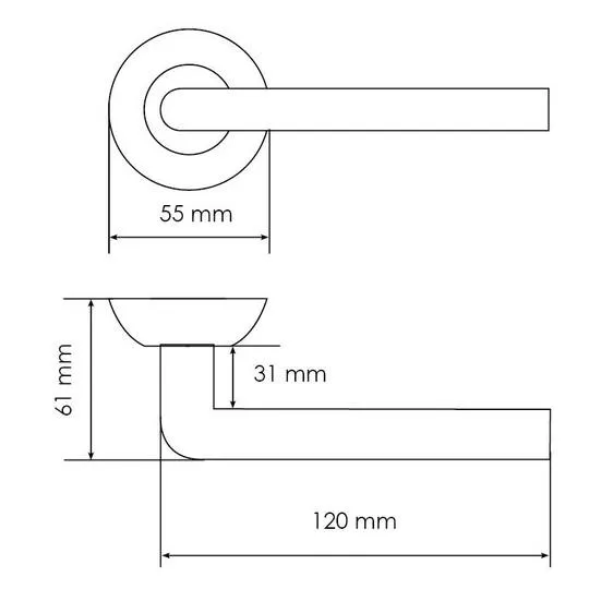 Комплект дверных ручек MH-03 BL с заверткой MH-WC BL + магнитный замок M1895 BL, цвет черный  фотомореллиШымкент (Чимкент)
