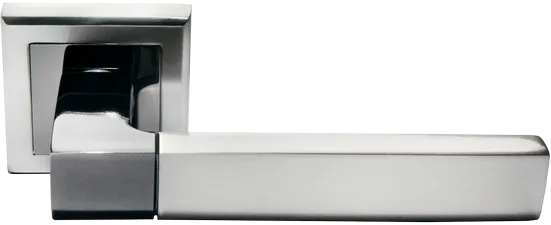 Комплект дверных ручек MH-28 SN/BN-S с заверткой WC-S SN/BN+магнитный замок M1895 SN, цвет матовый никель/хром фото купить в Шымкенте