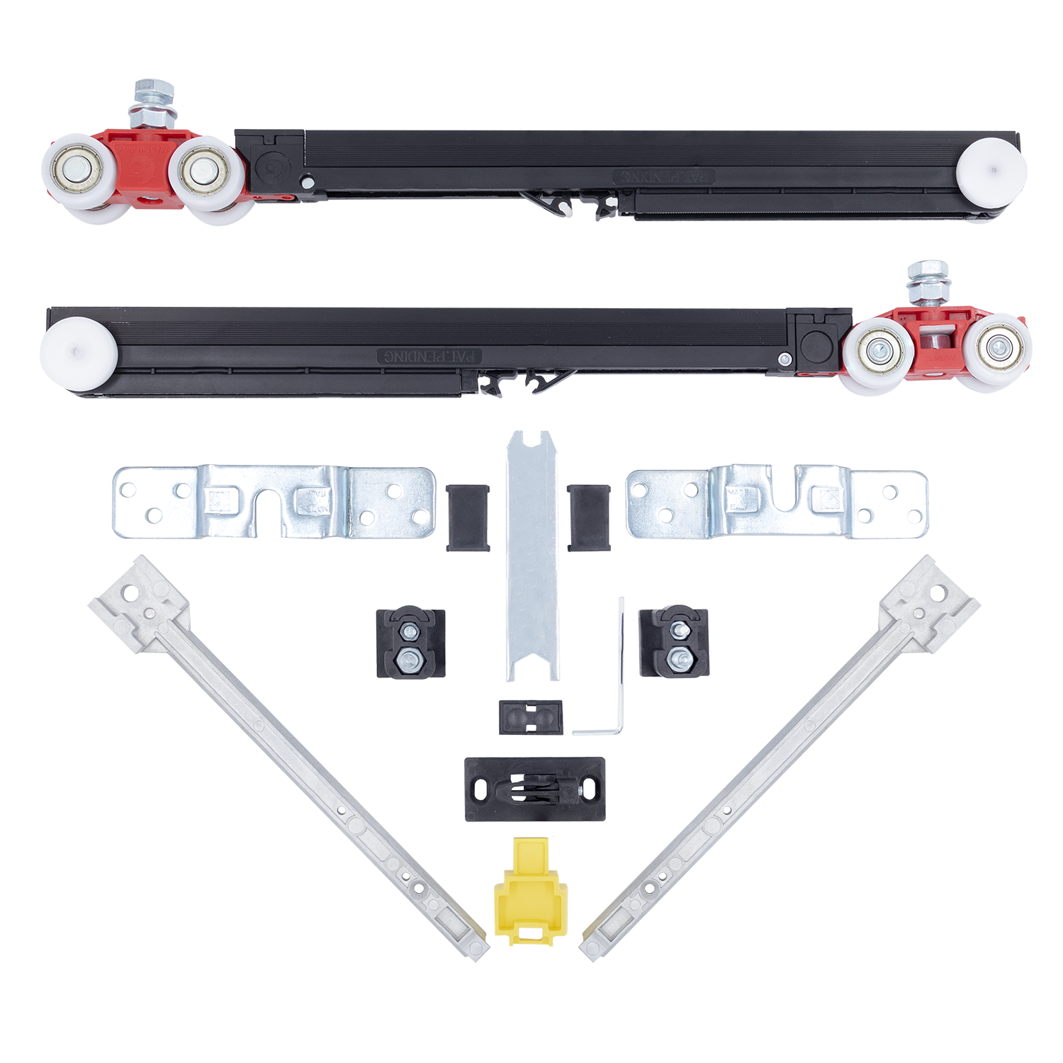 Комплект роликов ECO SLIDING SET 3 80kg NEW, двойной доводчик, дверь до 80кг фото купить Шымкент (Чимкент)