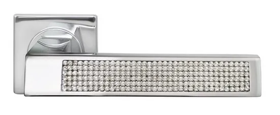 Ручка дверная DOLCE VITA S1 CRO раздельная на квадратной розетке, цвет хром, латунь фото купить Шымкент (Чимкент)