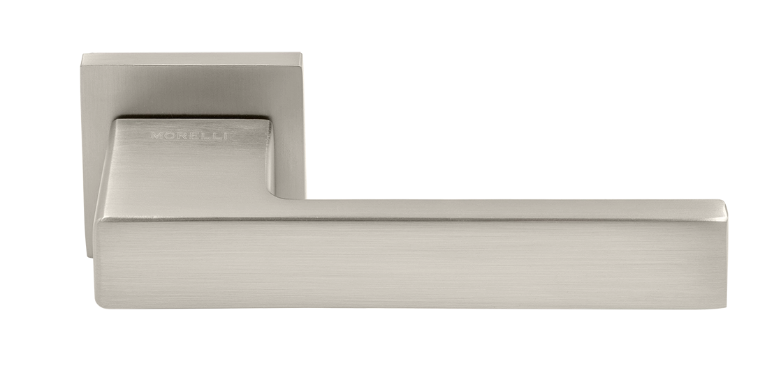 Ручка дверная LOT MH-56-S6 MSN раздельная на квадратной розетке, цвет матовый сатинированный никель, ЦАМ фото купить Шымкент (Чимкент)