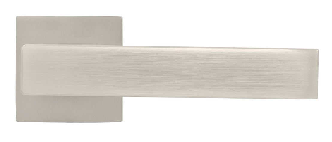 Ручка дверная LOT MH-56-S6 MSN раздельная на квадратной розетке, цвет матовый сатинированный никель, ЦАМ фото купить в Шымкенте