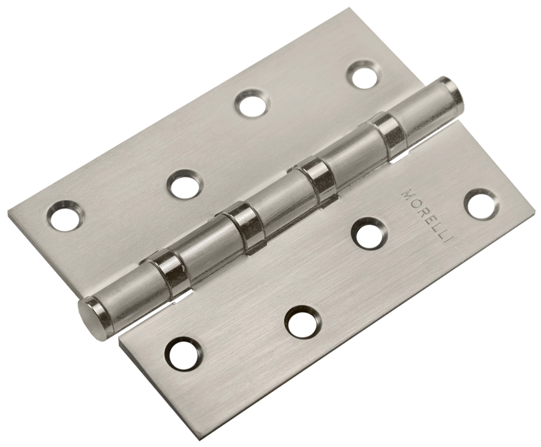 Петля карточная стальная MSN 100X70X2.5-4BB MSN универсальная с подшипником, врезная на круглой оси, цвет матовый сатинированный никель фото купить Шымкент (Чимкент)