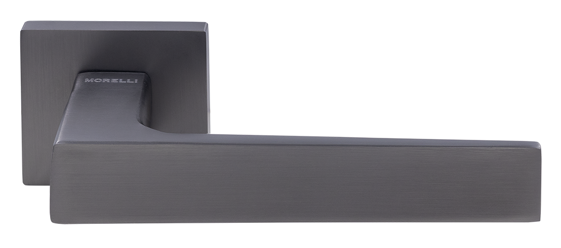 Ручка дверная MIRA  MH-54-S6 GR раздельная на квадратной розетке, цвет графит, ЦАМ фото купить Шымкент (Чимкент)