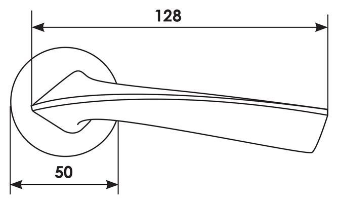Ручка дверная COMETA R5 NIS раздельная на круглой розетке, цвет матовый никель, ЦАМ фото купить в Шымкенте