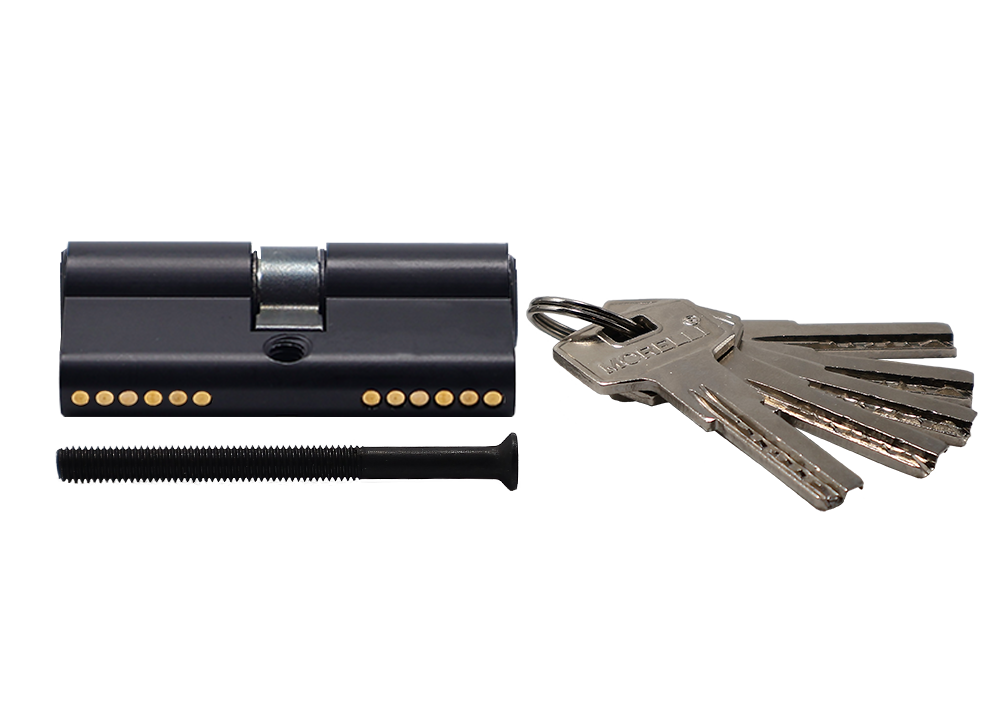 Ключевой цилиндр высокой секретности HS 60C BL (60мм) цвет черный фото купить в Шымкенте