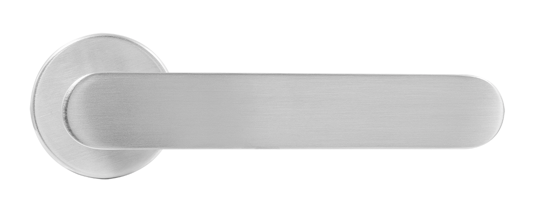 Ручка дверная LE BOAT R5 CSA раздельная на круглой розетке, цвет матовое матовый хром, латунь фото купить в Шымкенте