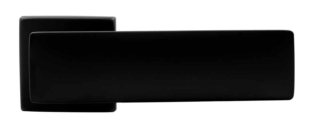 Ручка дверная SPACE S5 NERO-ST на квадратной розетке, цвет черный soft-touch, ЦАМ фото купить в Шымкенте