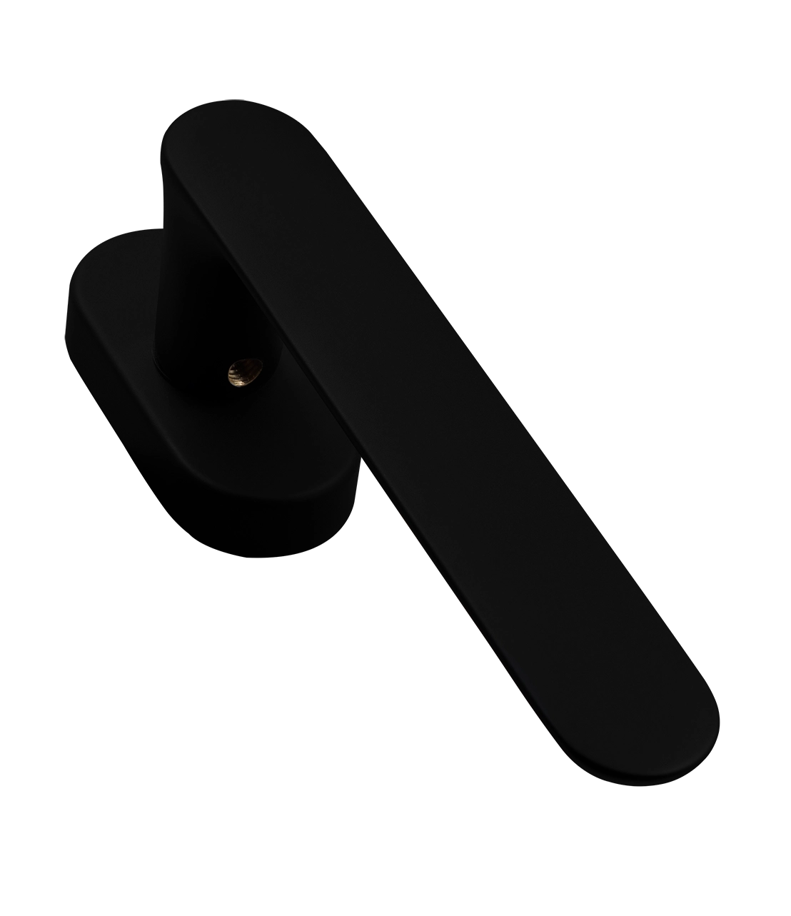 Ручка оконная LE BOAT W1 NERO-ST на прямоугольной розетке, цвет черный soft-touch, латунь фото фурнитура Шымкент