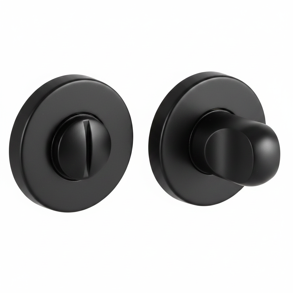 Завертка сантехническая LUX-WC-R3-E NERO-ST на круглой розетке цвет черный soft-touch, ЦАМ фото купить Шымкент