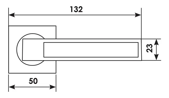 Ручка дверная DOLCE VITA S1 CSA раздельная на квадратной розетке, цвет матовый хром, латунь фото купить в Шымкенте