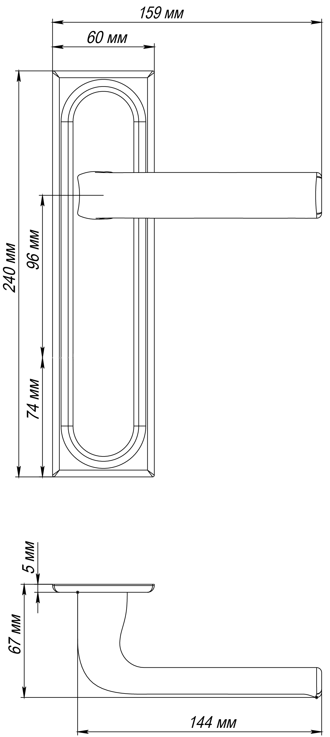 Ручка дверная THE BUS STATION PLS SST на планке, цвет Летняя гроза/Summer Storm фото фурнитура Шымкент