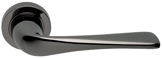 Ручка дверная LE MANS R2 NIN раздельная на круглой розетке, цвет черный никель, латунь фото купить Шымкент (Чимкент)