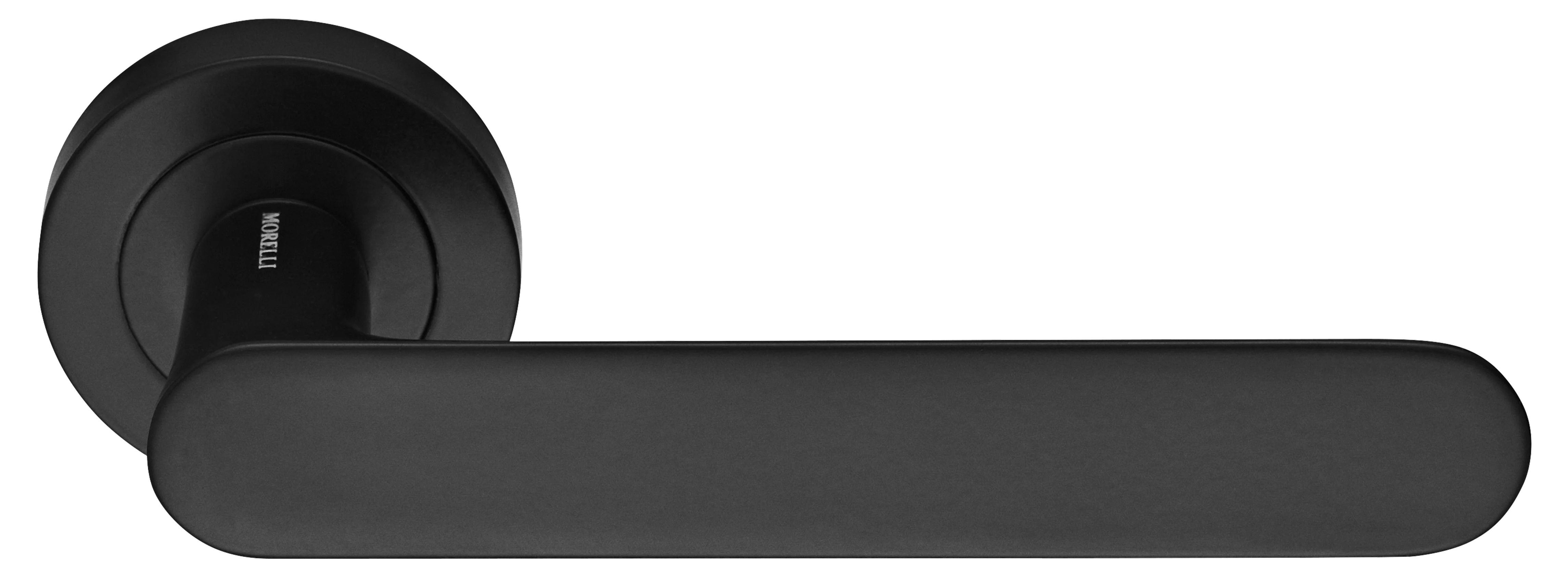 Ручка дверная LE BOAT R2 NERO раздельная на круглом основании, цвет черный, латунь фото купить Шымкент (Чимкент)
