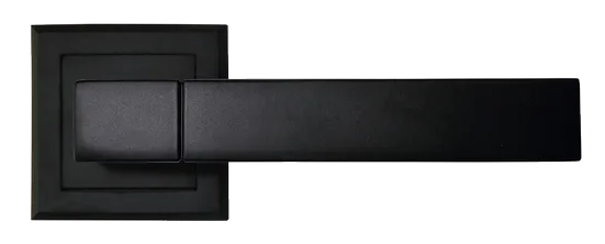 Ручка дверная FUKOKU MH-28 BL-S раздельная на квадратном основании, цвет черный, ЦАМ фото купить в Шымкенте