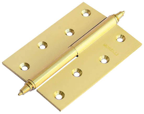 Петля разъемная латунная карточная MB 100X70X3 SG R C с коронкой правая, врезная цвет матовое золото фото купить Шымкент (Чимкент)